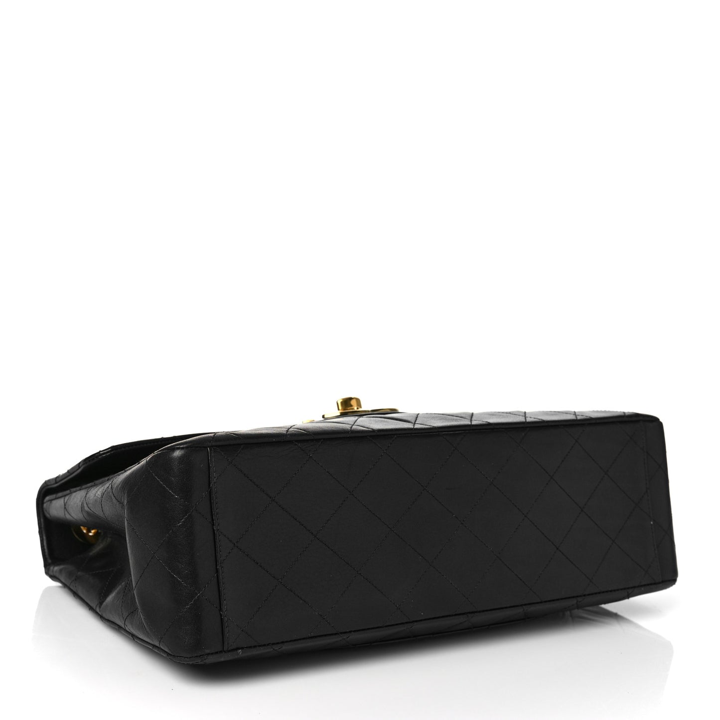 Lambskin Quilted XL Jumbo Single Flap Black