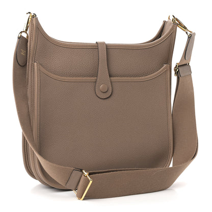Hermes Taurillon Clemence Evelyne III PM Beige De Weimar 2 of 8