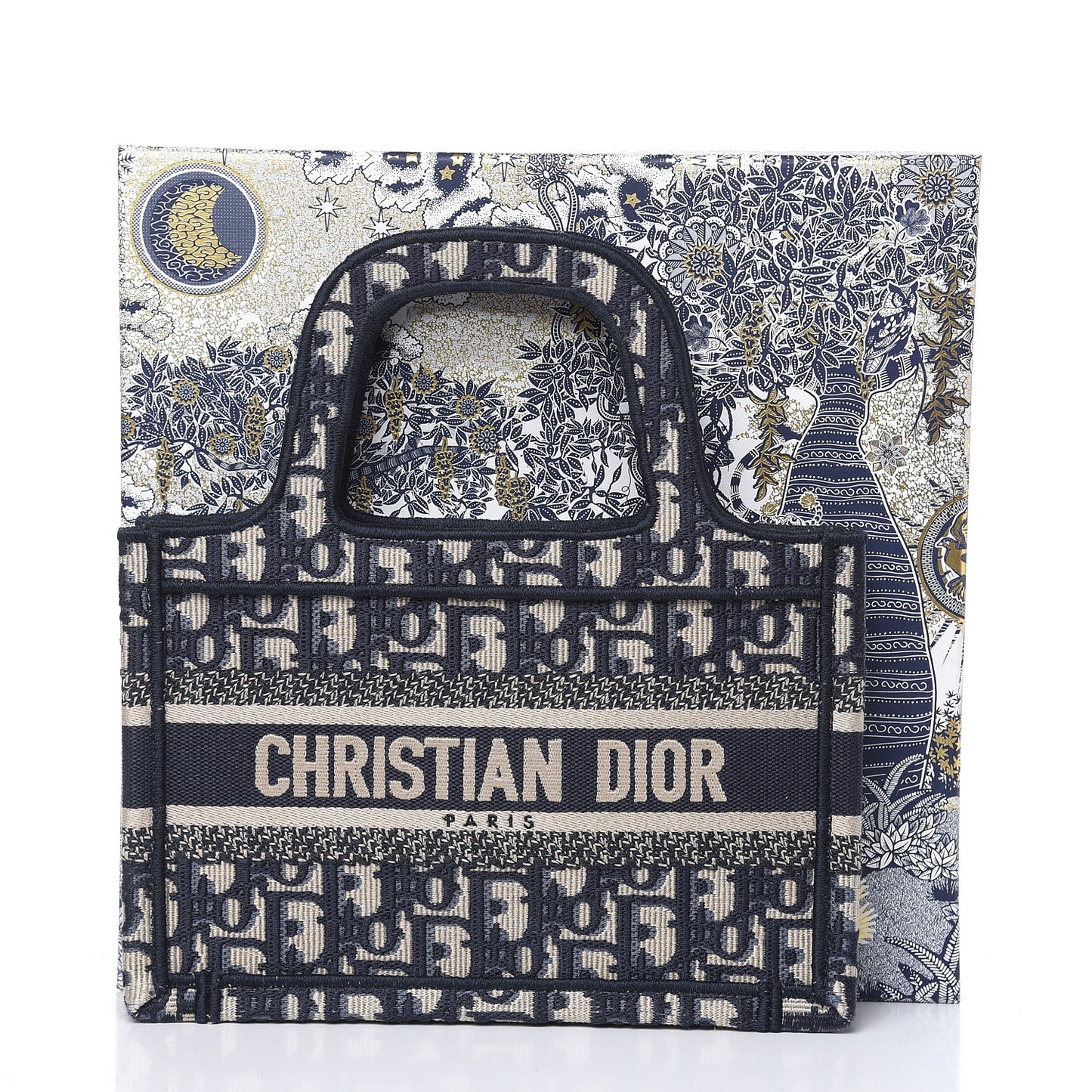 Oblique Mini Book Tote Blue Multicolor