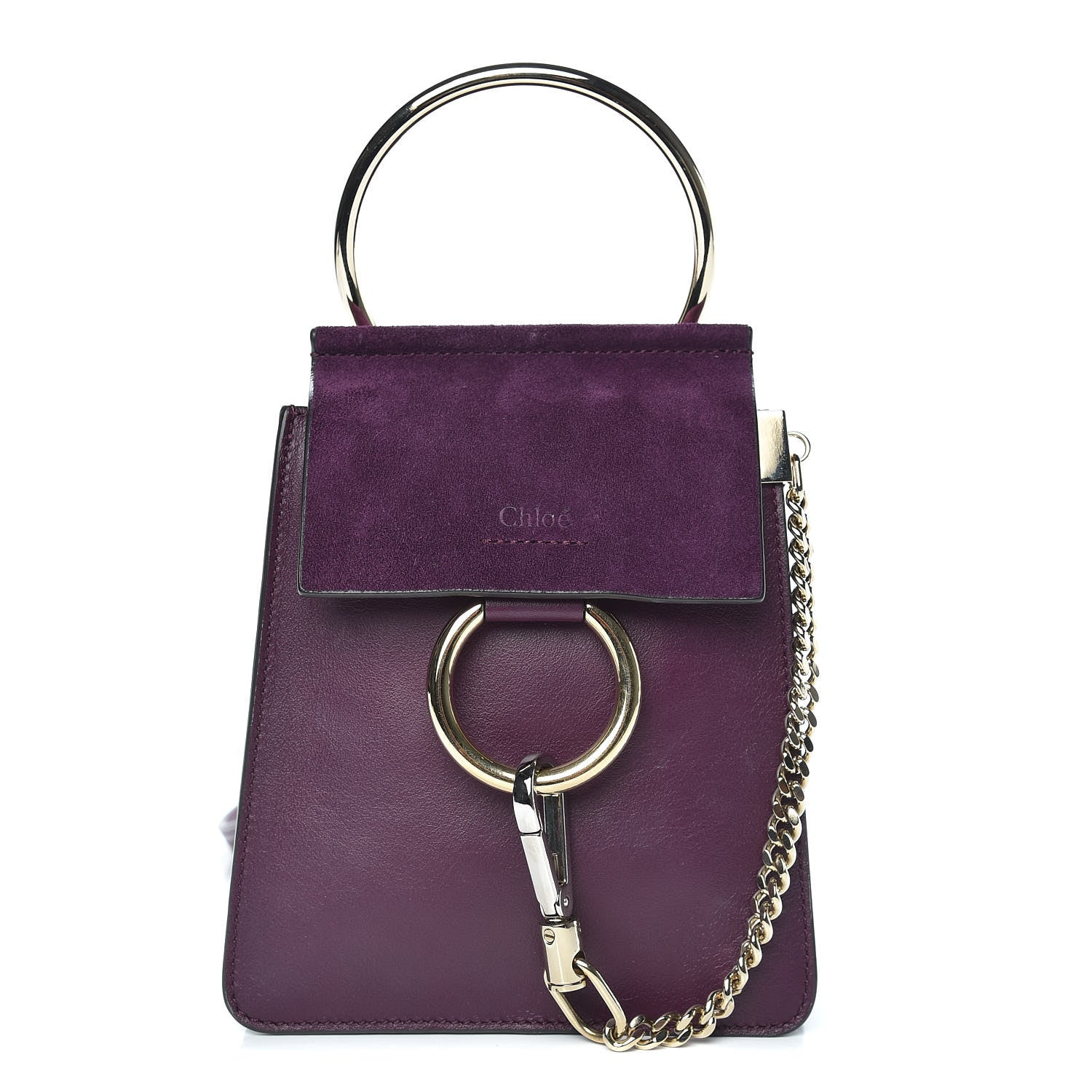 Chloe Suede Calfskin Mini Faye Bracelet Bag Nightfall Purple 1 of 9