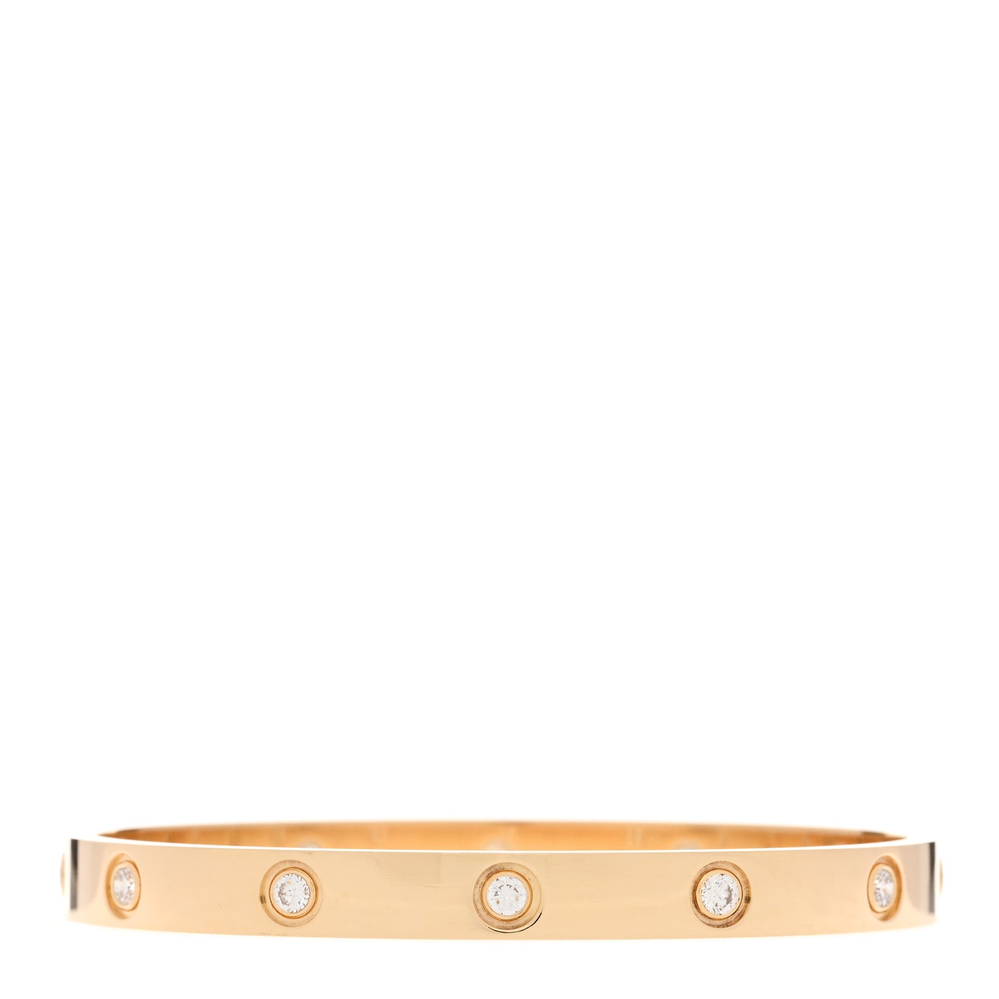 18K Yellow Gold 10 Diamond LOVE Bracelet 17