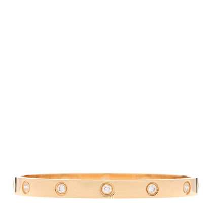 Cartier 18K Yellow Gold 10 Diamond LOVE Bracelet 17 2 of 8