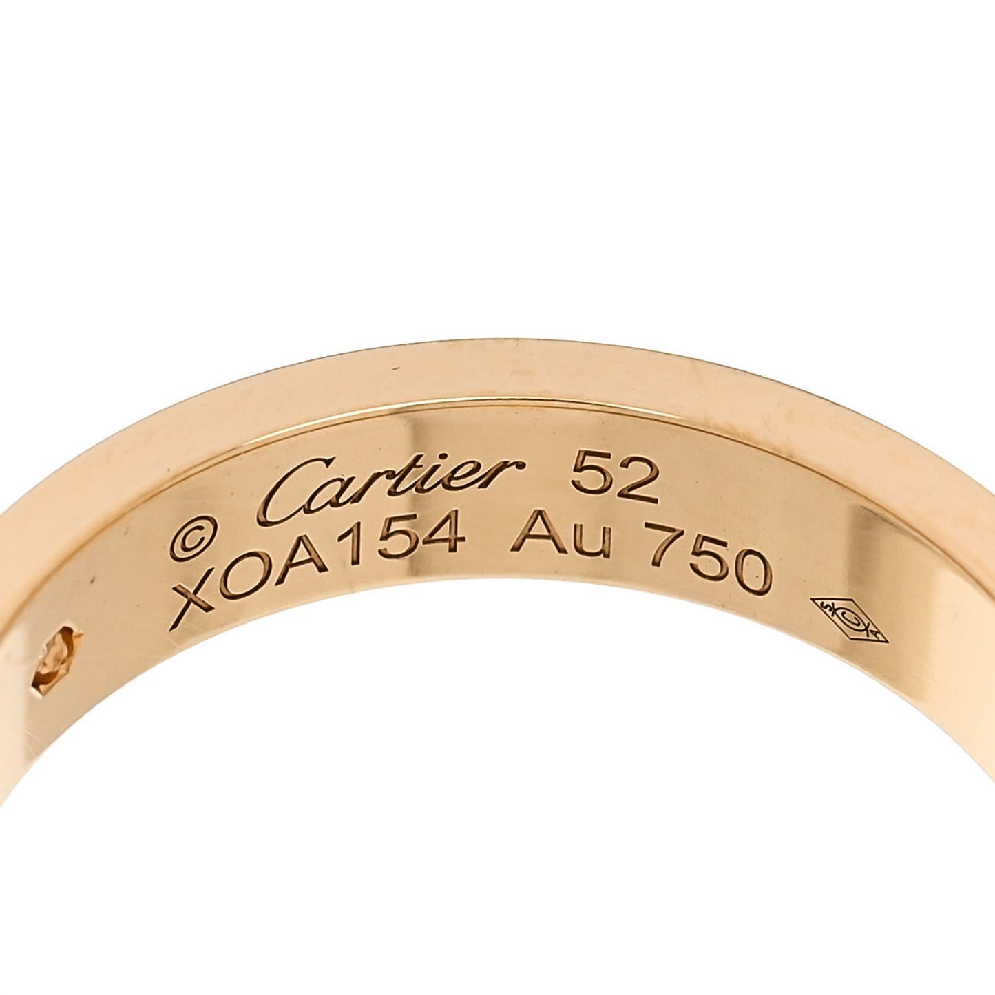 18K Yellow Gold Diamond 4mm LOVE Wedding Band Ring 52 6