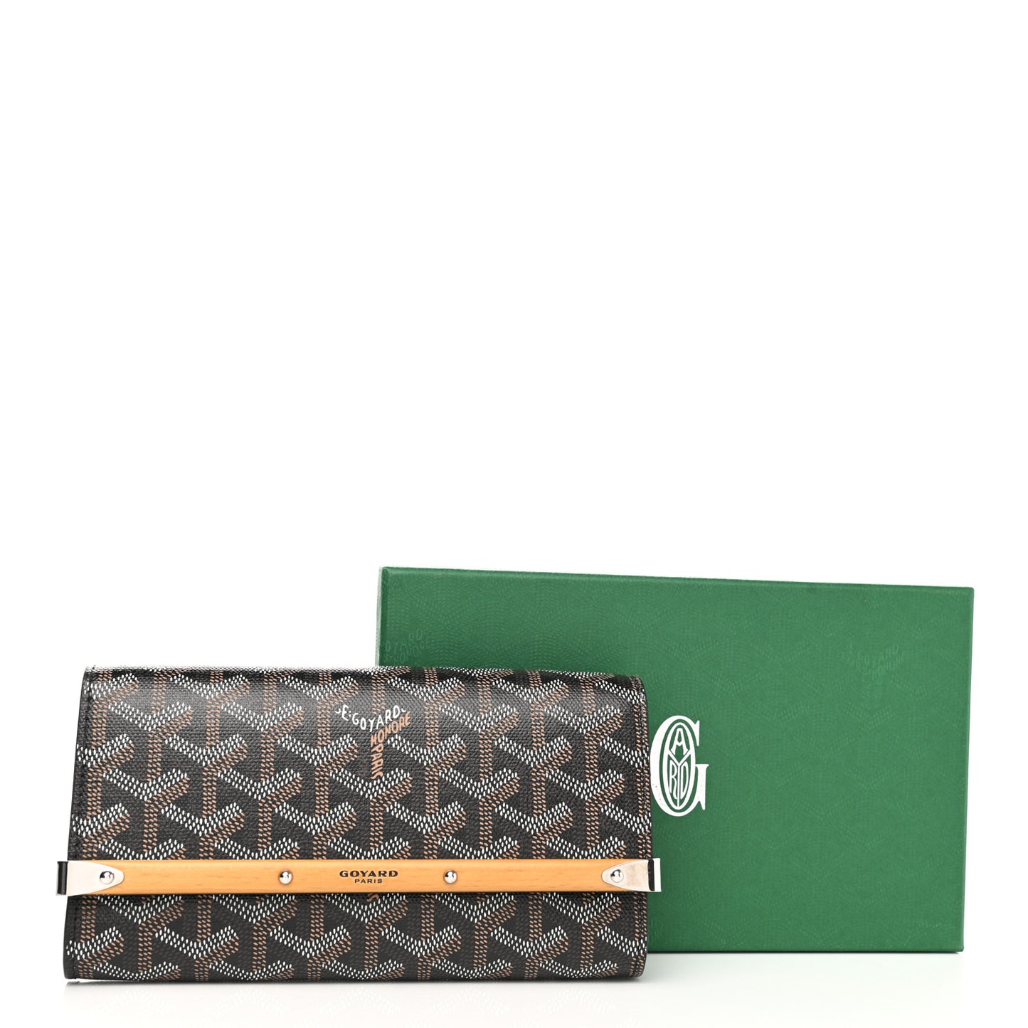 Goyardine Monte Carlo Bois Clutch Black