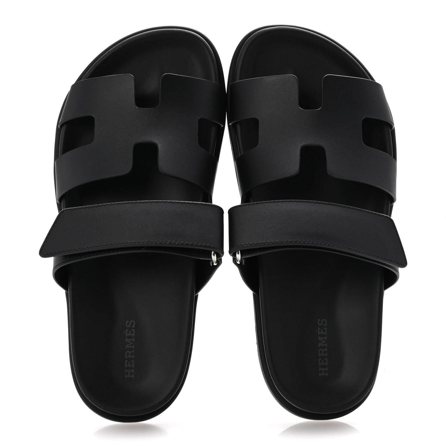 Hermes Calfskin Womens Chypre Sandals 36 Black 2 of 10