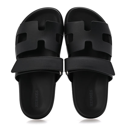 Hermes Calfskin Womens Chypre Sandals 36 Black 2 of 10