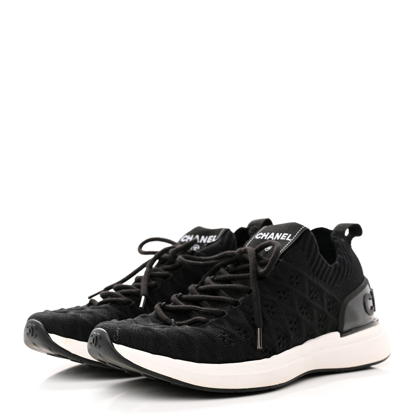 Fabric Logo Sneakers 36 Black