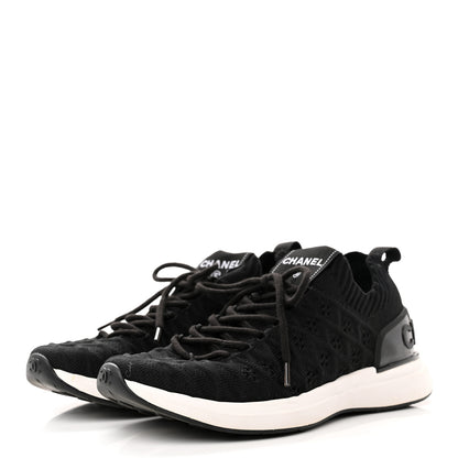 Chanel Fabric Logo Sneakers 36 Black 3 of 12