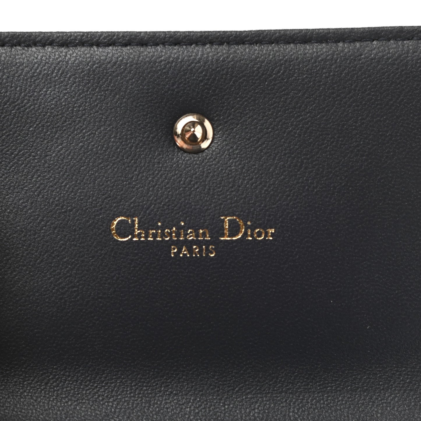 Metallic Patent Micro-Cannage Diorama Elancee Wallet Mirror Blue