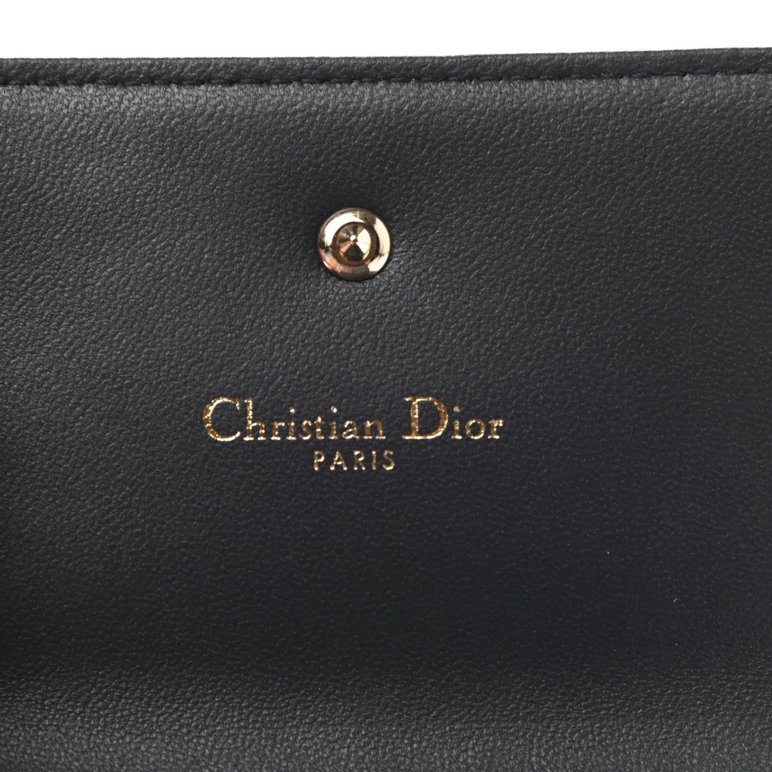Christian Dior Metallic Patent Micro-Cannage Diorama Elancee Wallet Mirror Blue 6 of 6