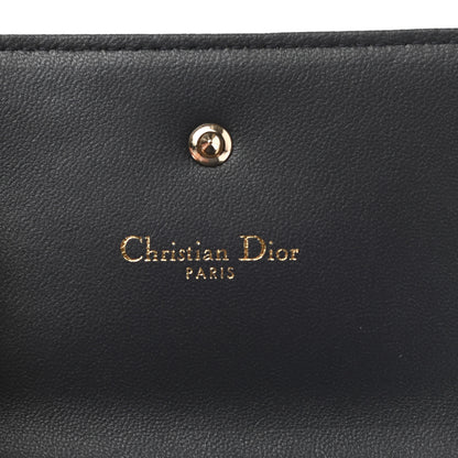 Christian Dior Metallic Patent Micro-Cannage Diorama Elancee Wallet Mirror Blue 6 of 6