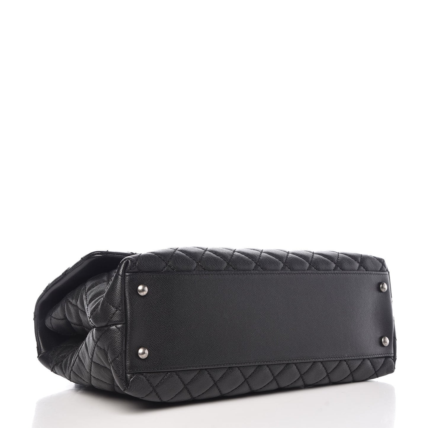 Caviar Quilted Medium Coco Handle Flap Black