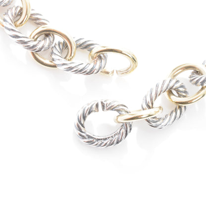 David Yurman Sterling Silver and 18k Oval Link Necklace 3 of 4
