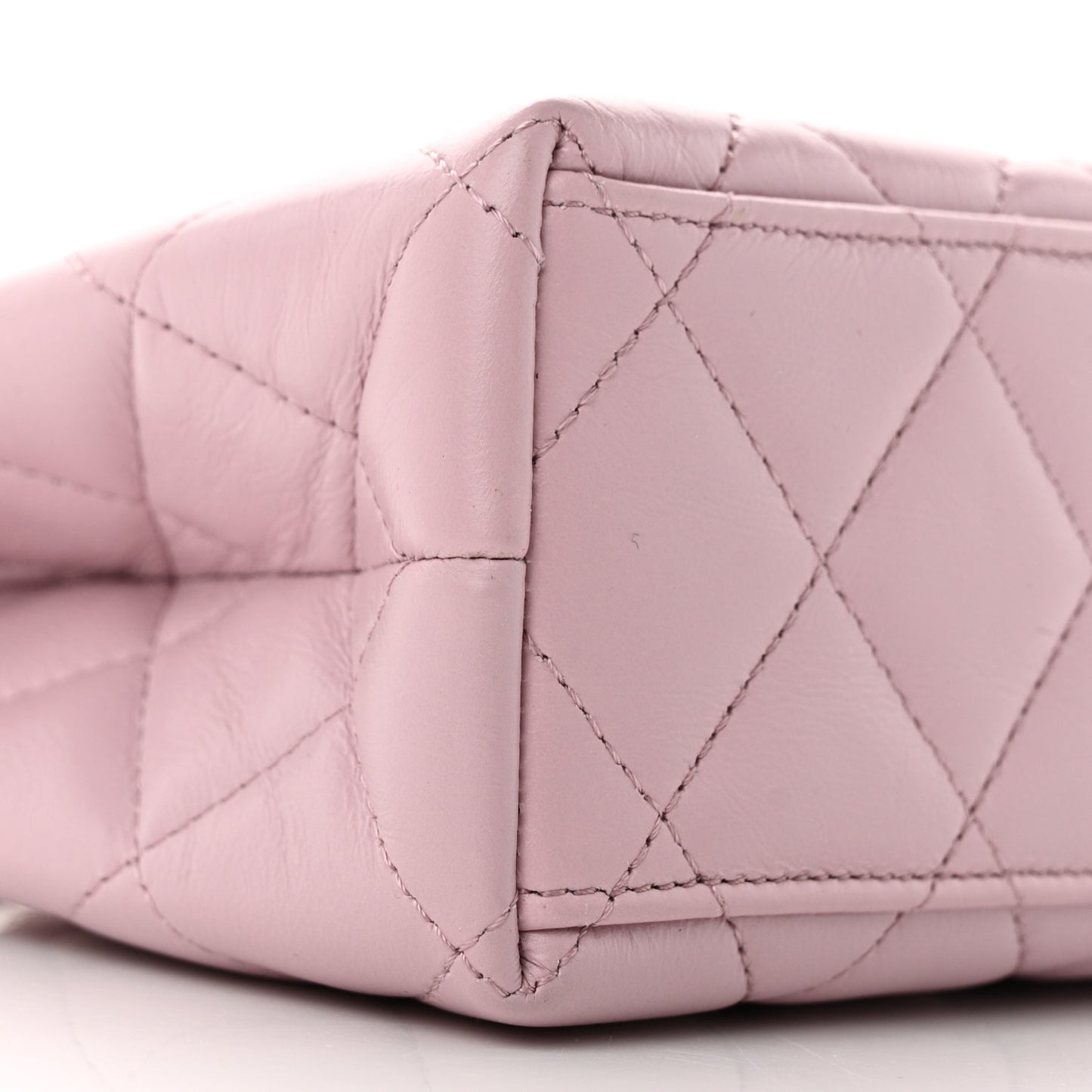 Shiny Aged Calfskin Quilted Nano Kelly Shopper Pink