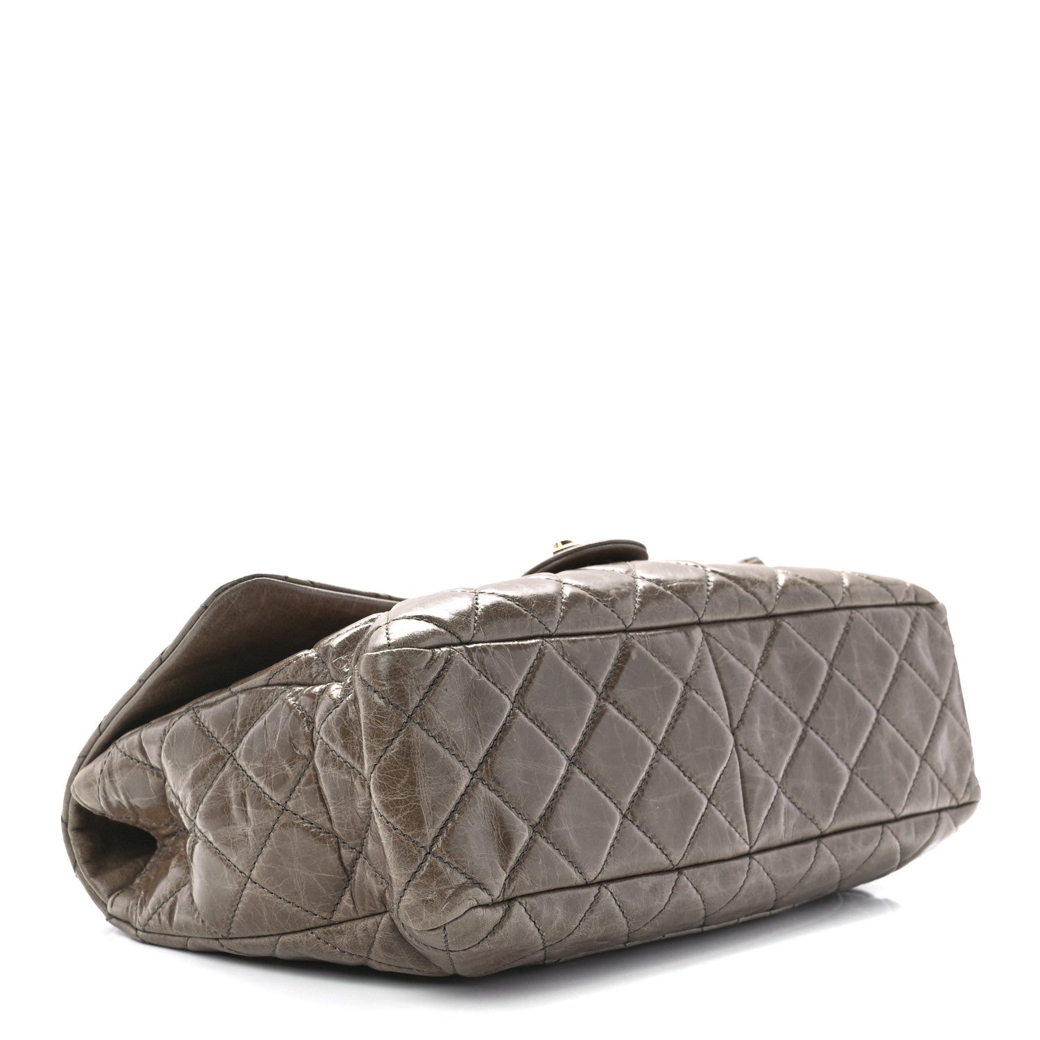 Chanel Glazed Calfskin Castle Rock Medium Flap Dark Beige 4 of 14