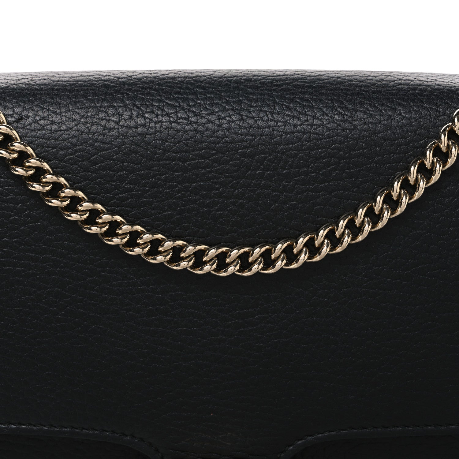 Gucci Dollar Calfskin Interlocking G Shoulder Bag Black 8 of 11