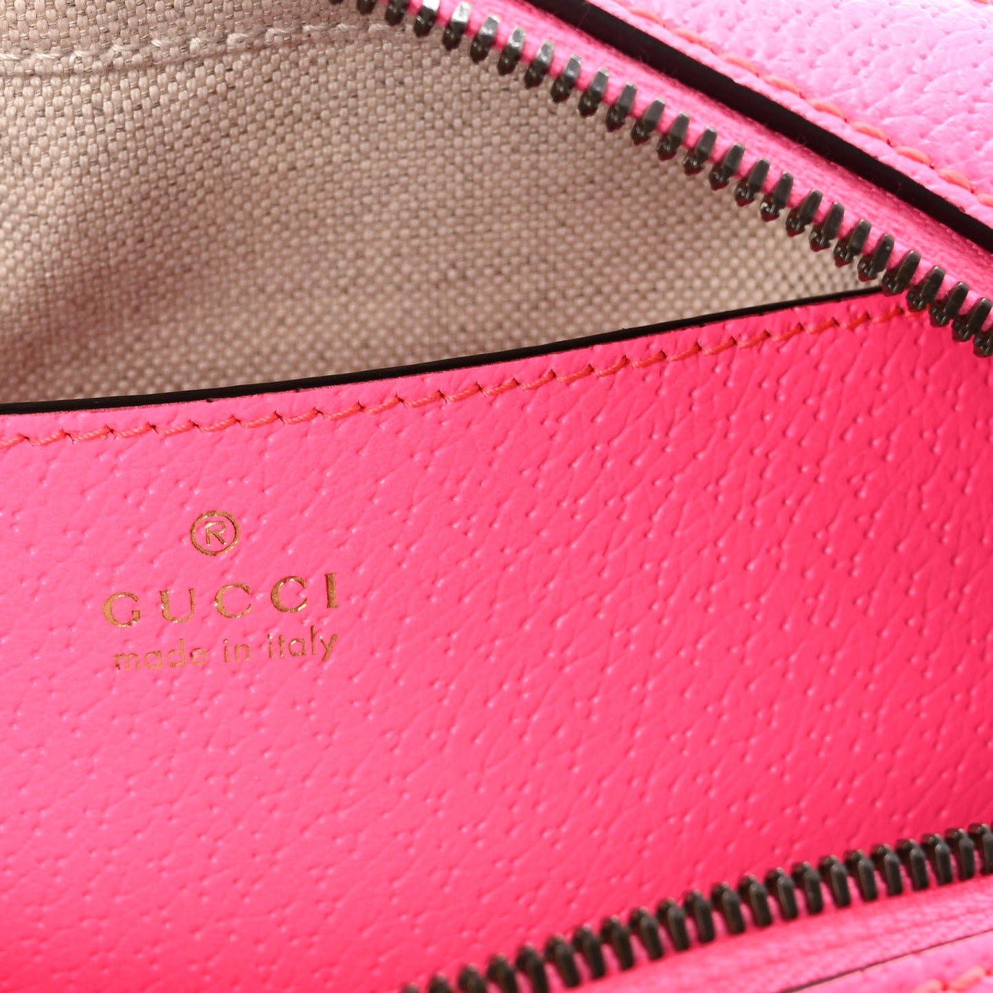 GG Supreme Monogram Textured Dollar Calfskin Web Ophidia Small Crossbody Bag Beige Ebony Fuchsia
