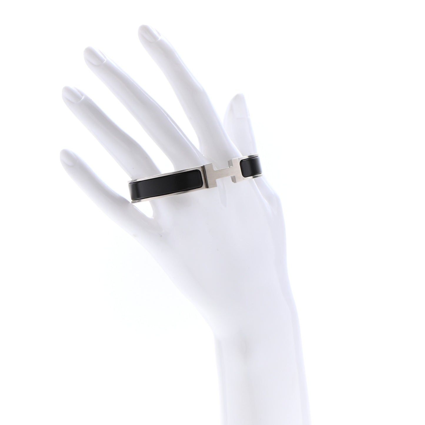 Matte Enamel Narrow Clic Clac HH Bracelet GM Black