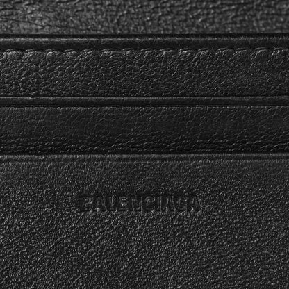 Balenciaga Extra Supple Calfskin Monochrome Crocodile Embossed Mini Gossip Zip Wallet Black 6 of 7