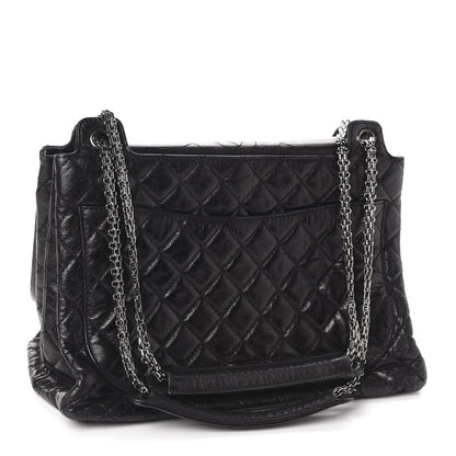 Chanel Metallic Calfskin Quilted XL Accordion Reissue Flap Black 3 of 15