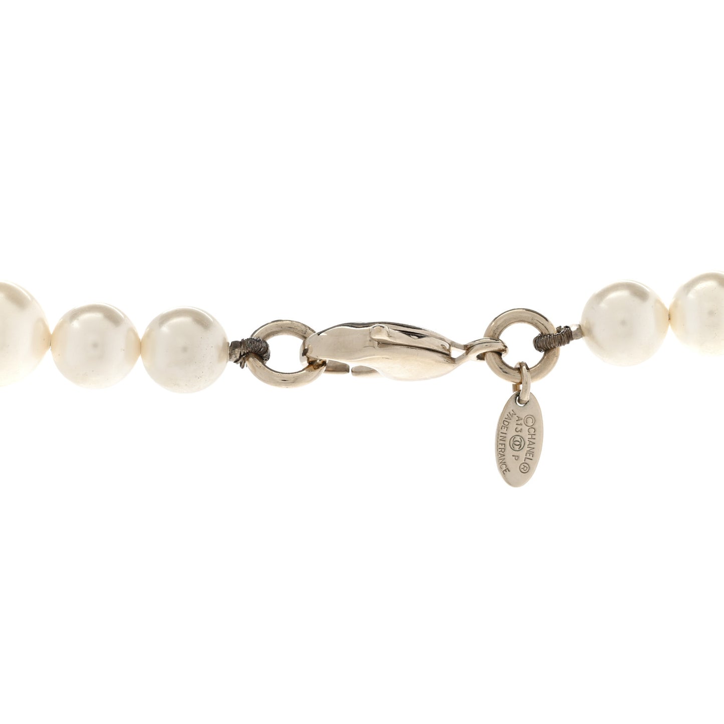 Crystal Pearl CC Long Necklace Gold