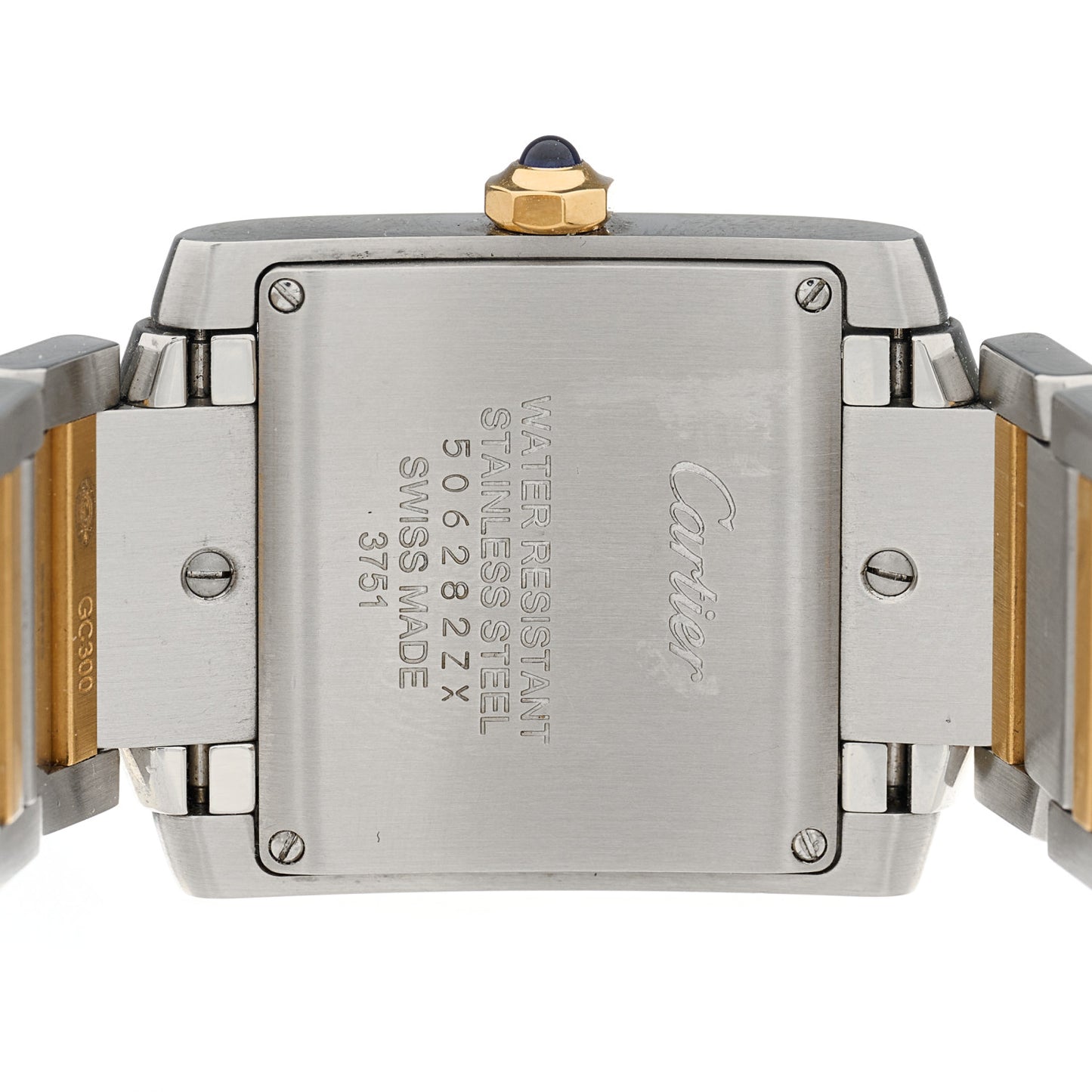Stainless Steel 18K Yellow Gold 25mm Tank Francaise Quartz Watch