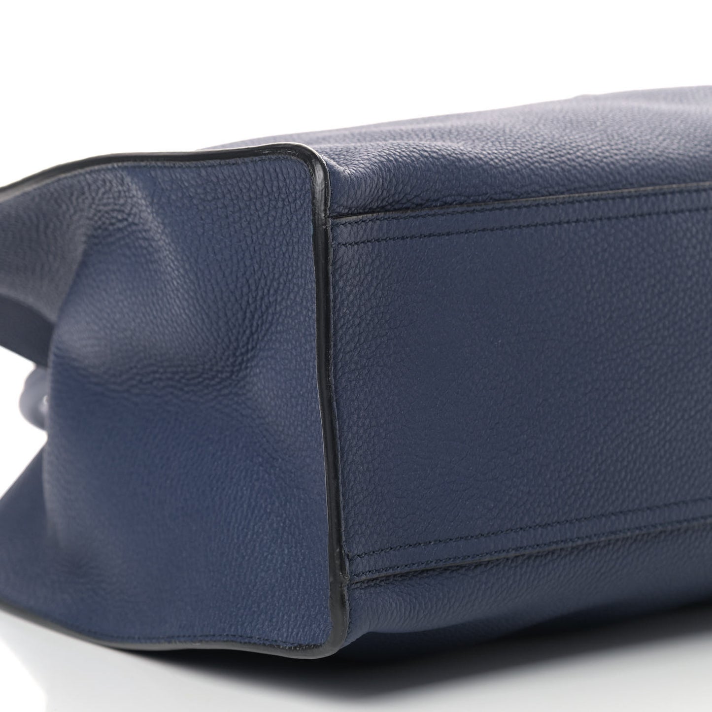 Soft Calfskin Medium Jackie Top Handle Bag Classic Blue Marine