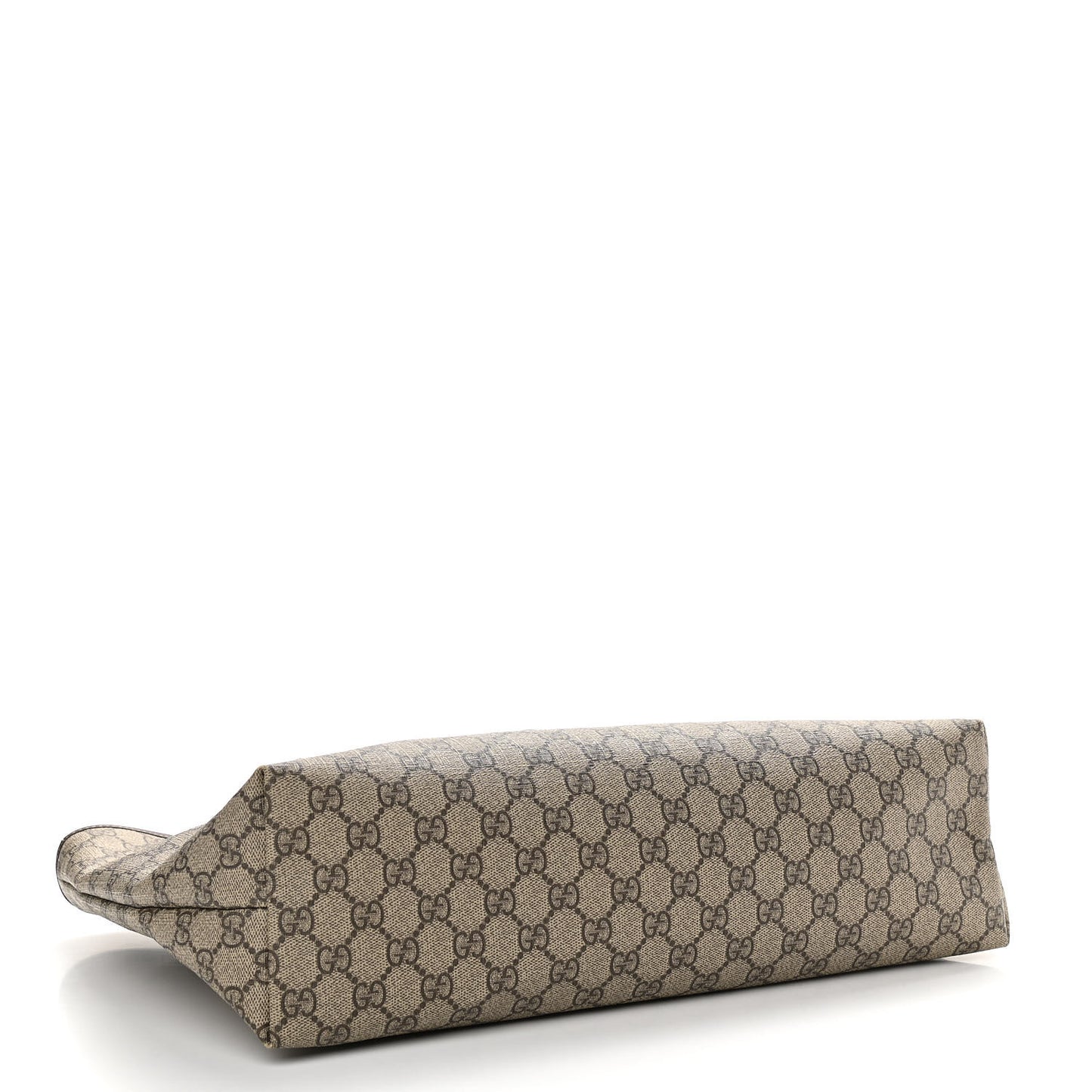 GG Supreme Monogram Medium Zippered Shopping Tote Dark Brown