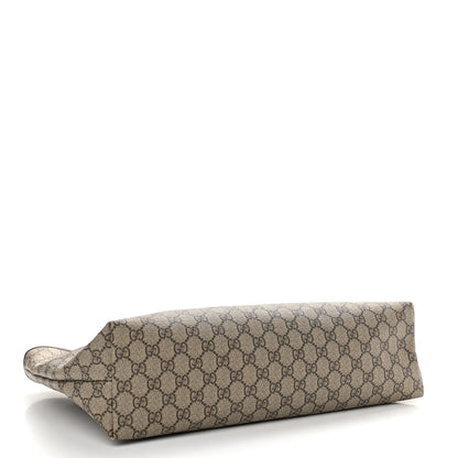 Gucci GG Supreme Monogram Medium Zippered Shopping Tote Dark Brown 4 of 11
