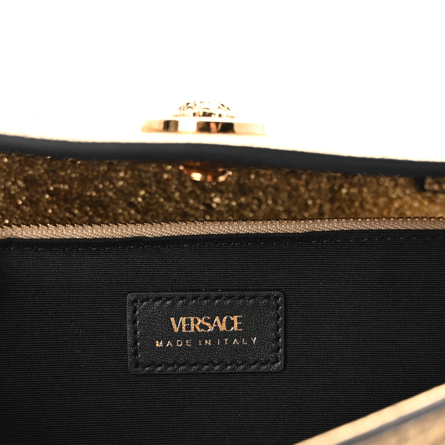 Versace Metallic Calfskin Medusa Wallet On Chain Gold 6 of 9