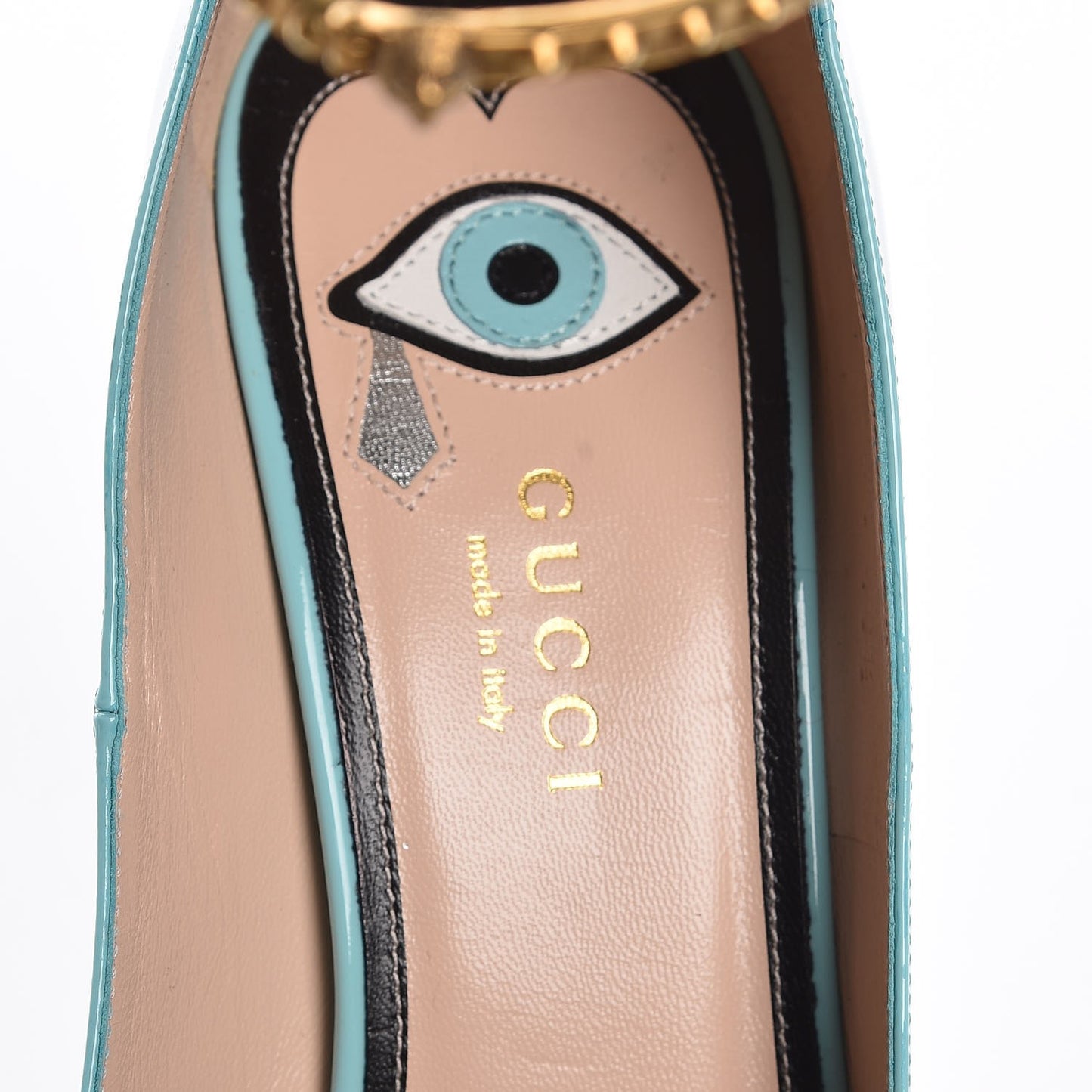 Vernice Crystal Ankle Strap Pumps 40.5 New Aquamarine