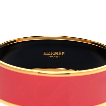 Hermes Enamel Wide Printed Sellier Bracelet 65 Rose Dahlia 4 of 4