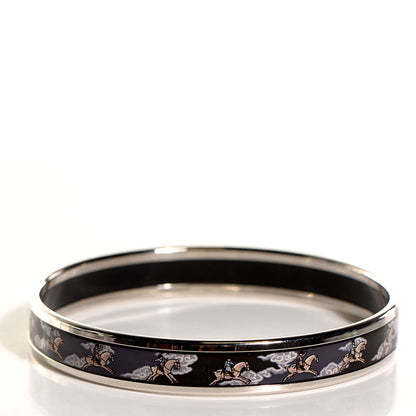 Hermes Enamel Printed Horse Riding Motif Narrow Bracelet 70 3 of 5