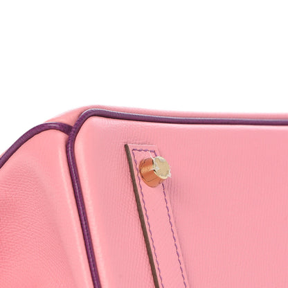Hermes Epsom Horseshoe Bi Color Birkin 30 Rose Confetti Anemone 5 of 35
