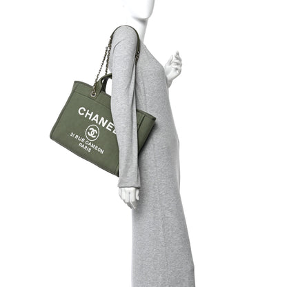 Chanel Mixed Fibers Small Deauville Tote Green 2 of 11