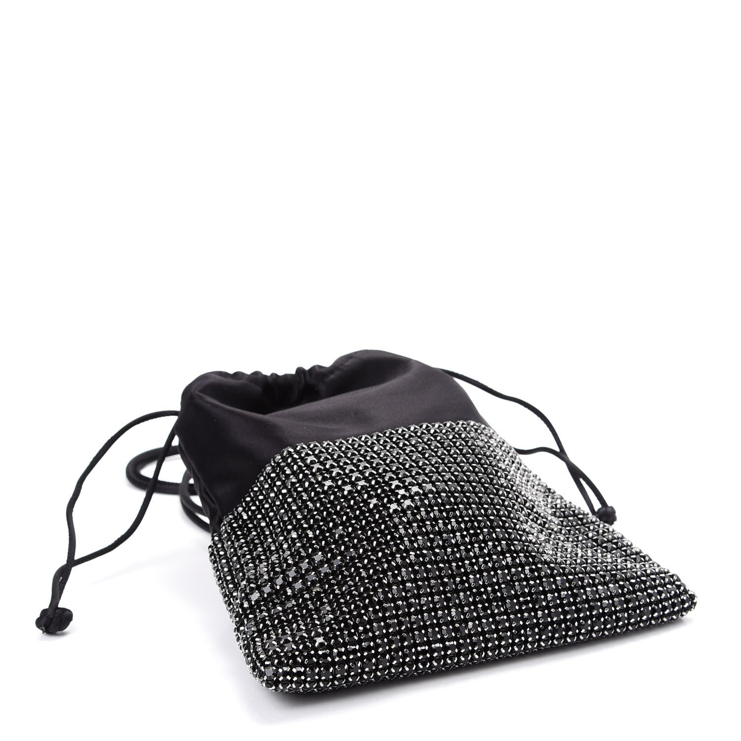 Alexander Wang Lambskin Crystal Rhinestone Ryan Mini Drawstring Bag Black 4 of 9