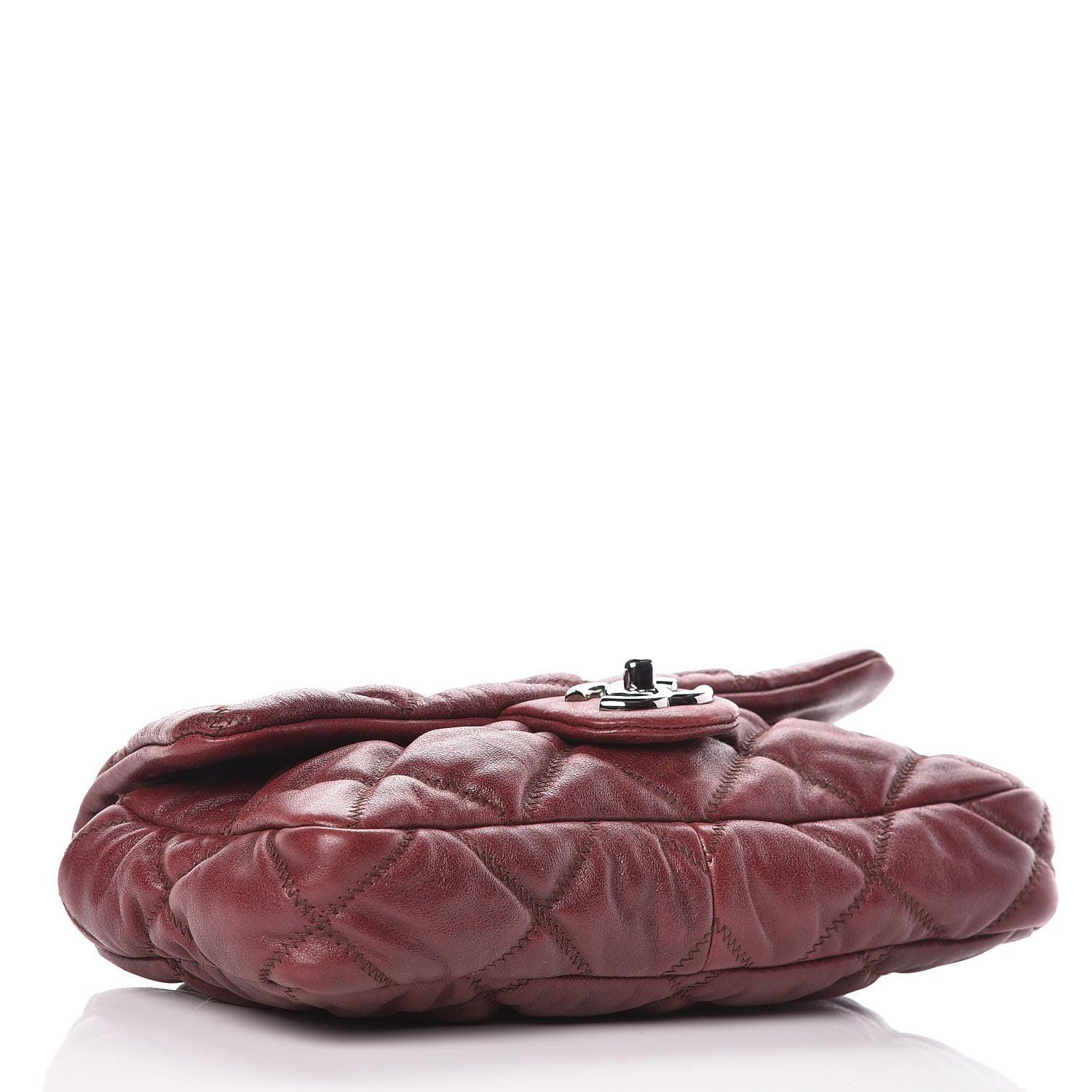 Chanel Calfskin Small Bubble Quilt Flap Burgundy 4 of 11