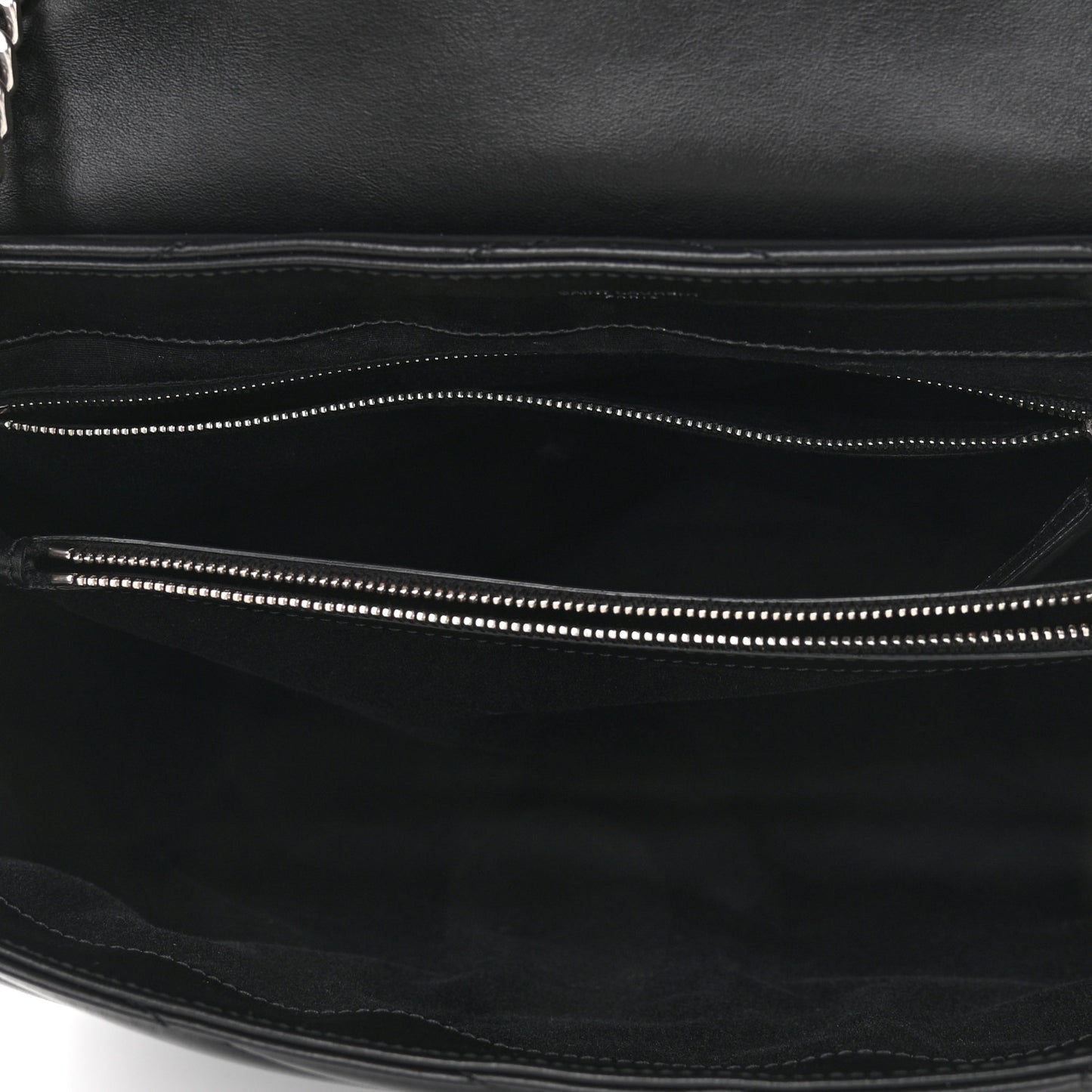 Calfskin Y Quilted Monogram Large Loulou Chain Satchel Black