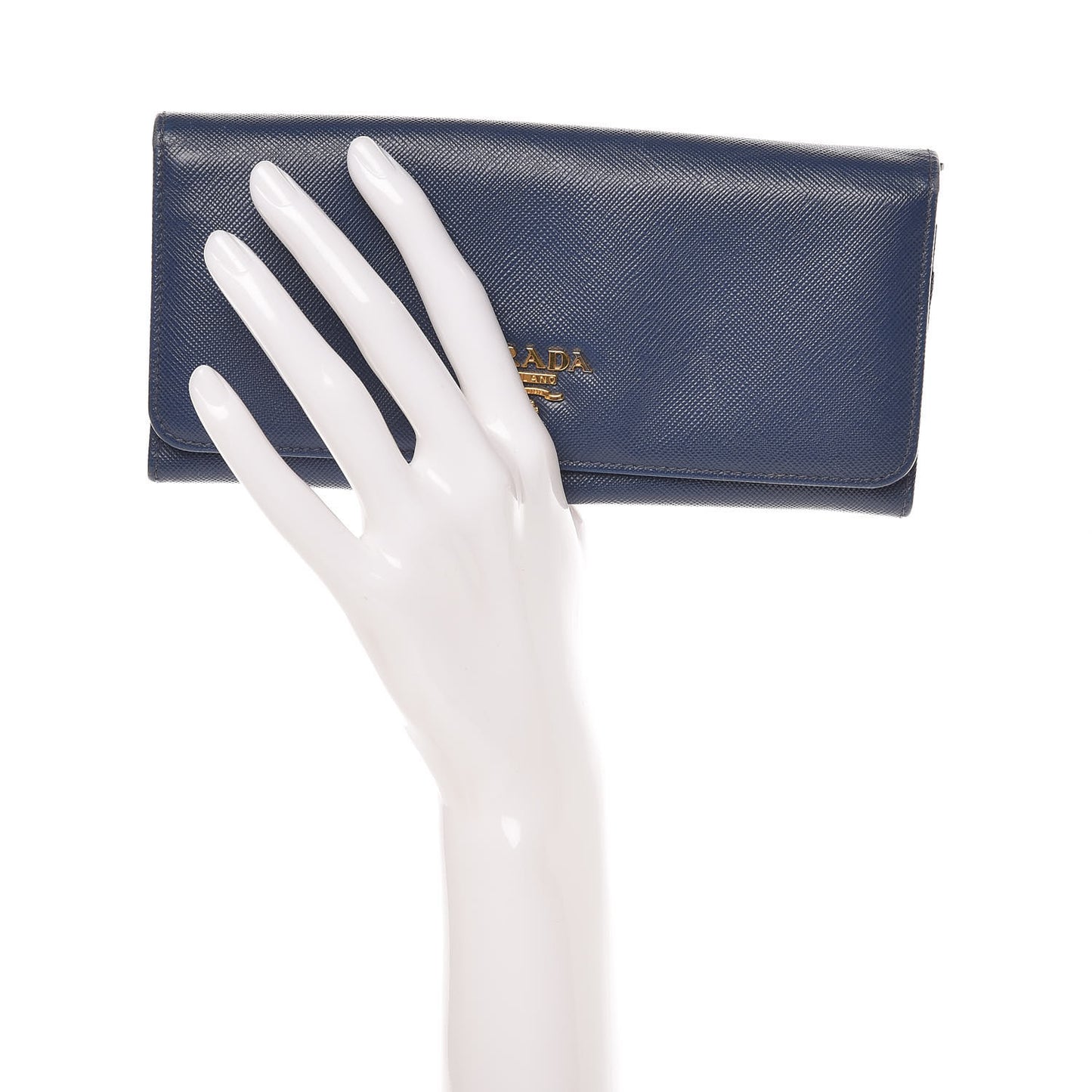 Saffiano Metal Continental Flap Wallet Bleuette