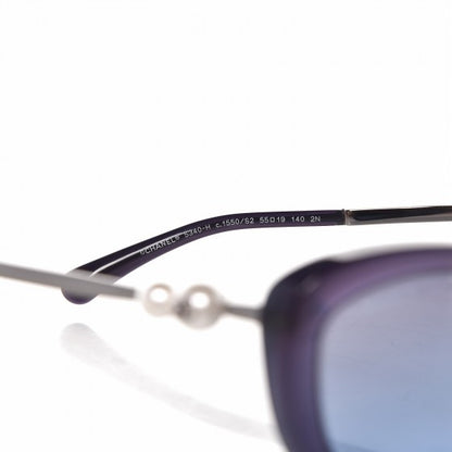 Chanel Acetate Pearl Cat Eye Sunglasses 5340-H Blue 5 of 10