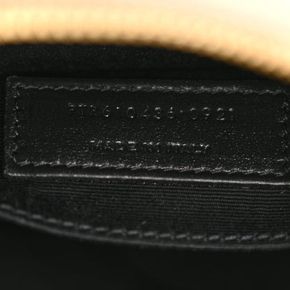 Saint Laurent Grain De Poudre Matelasse Chevron Quilted Round Vinyle Camera Bag Dark Beige 7 of 12