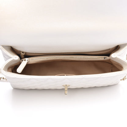 Chanel Iridescent Caviar Quilted Small Coco Handle Flap White 5 of 11