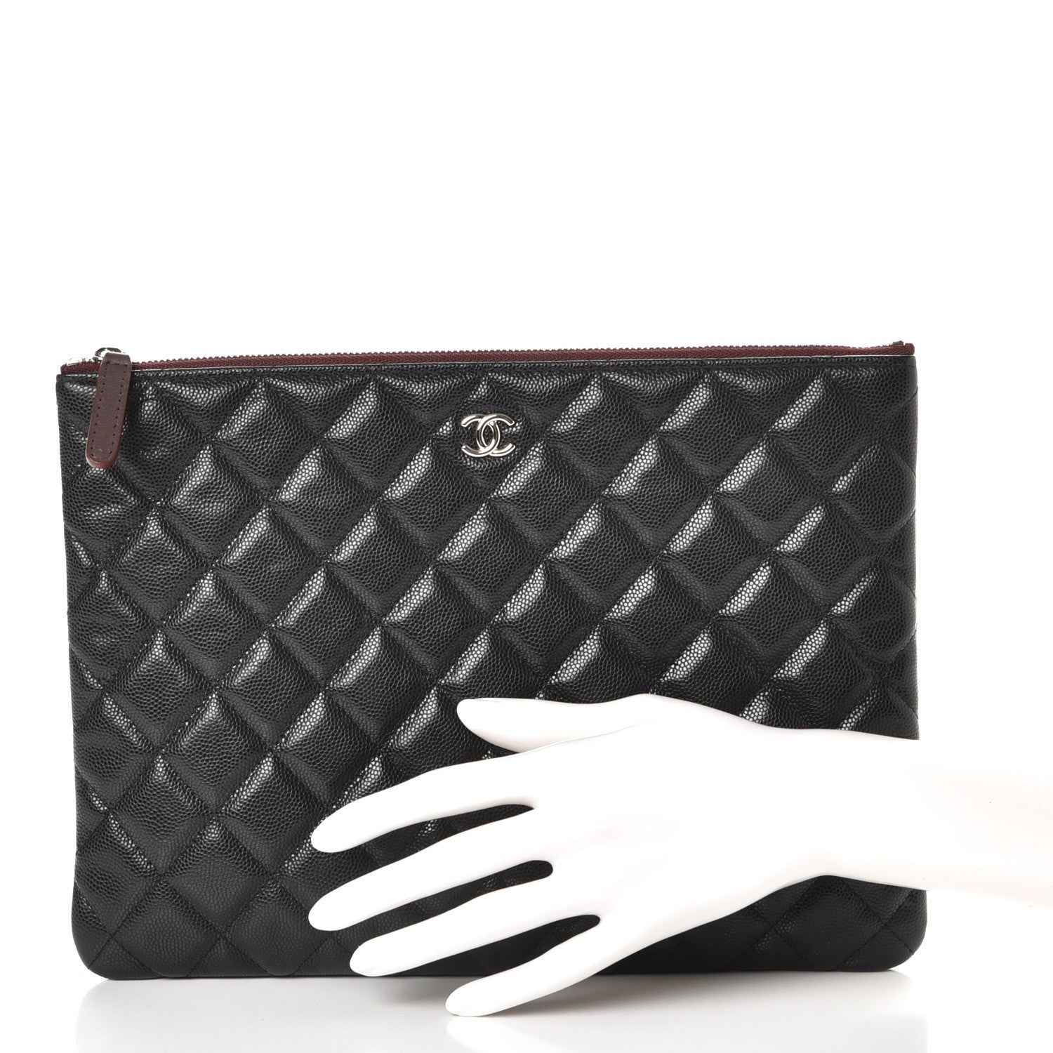 Chanel Caviar Quilted Medium Cosmetic Case Black 2 of 8