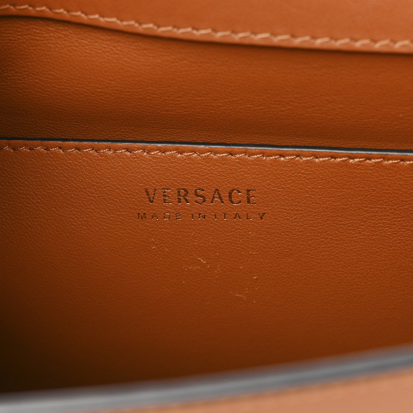 Grained Calfskin Virtus Shoulder Bag Brown