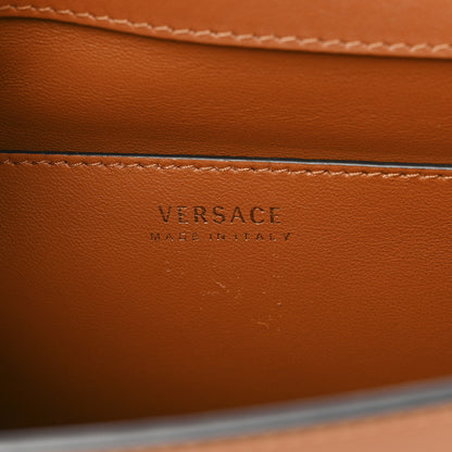 Versace Grained Calfskin Virtus Shoulder Bag Brown 6 of 14