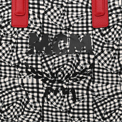 MCM Visetos Large Liz Reversible Shopper Tote Ruby Red 10 of 15