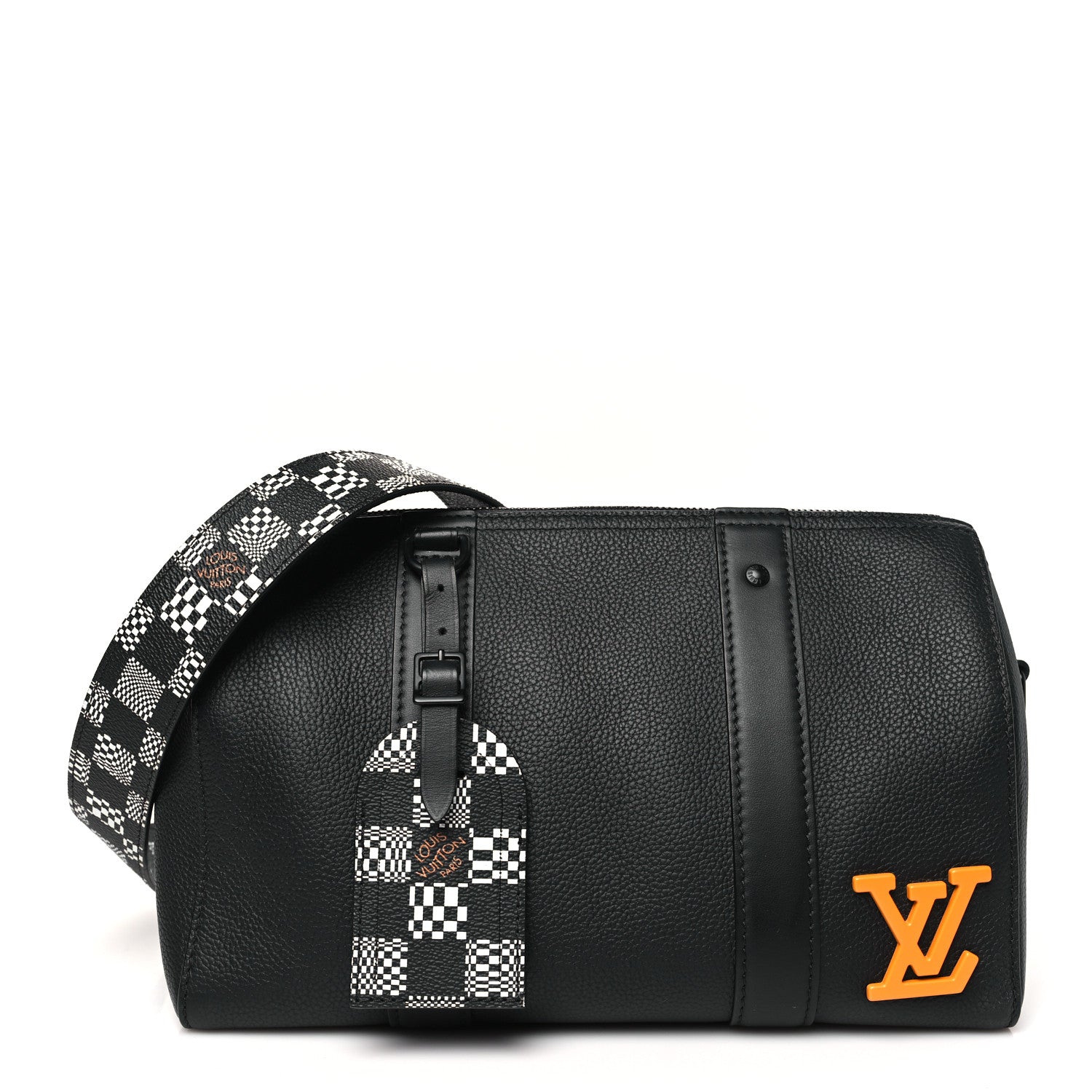 Louis Vuitton Calfskin Damier Distorted City Keepall Black 1 of 9