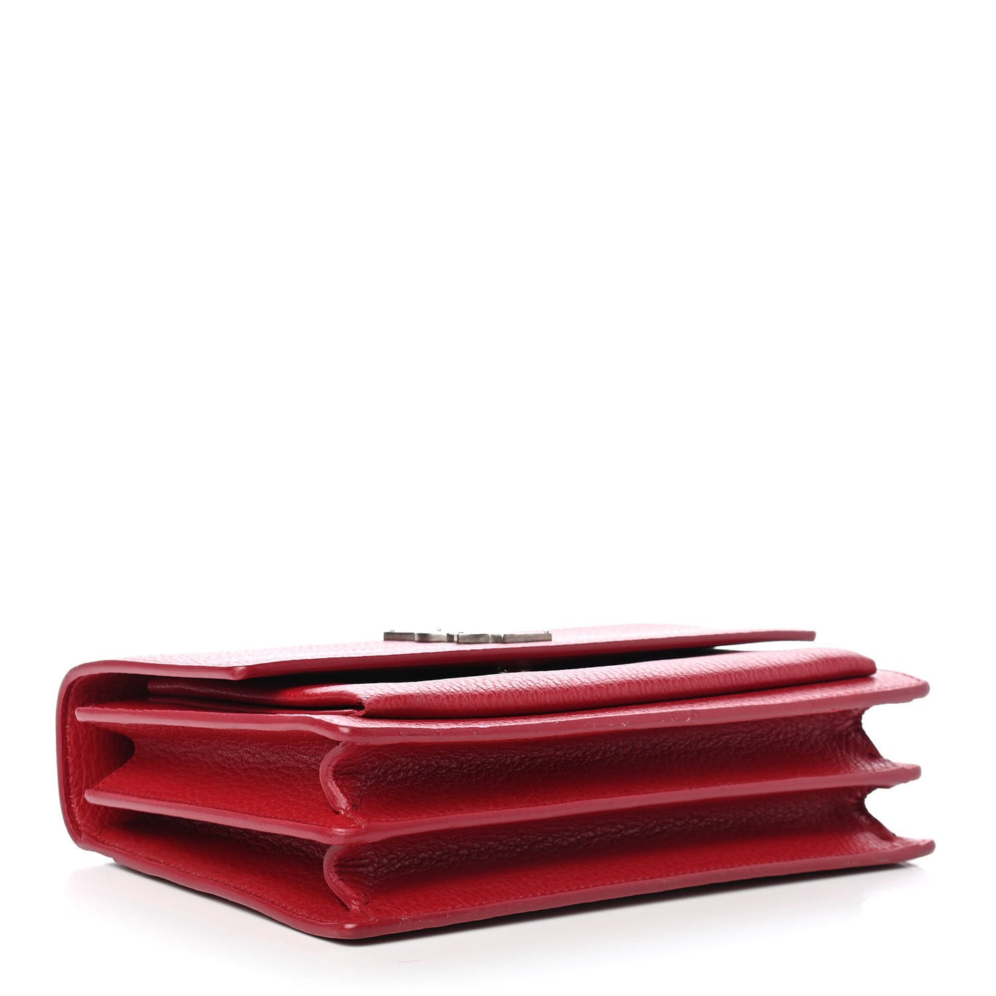 Grained Calfskin Medium Monogram Sunset Satchel Red