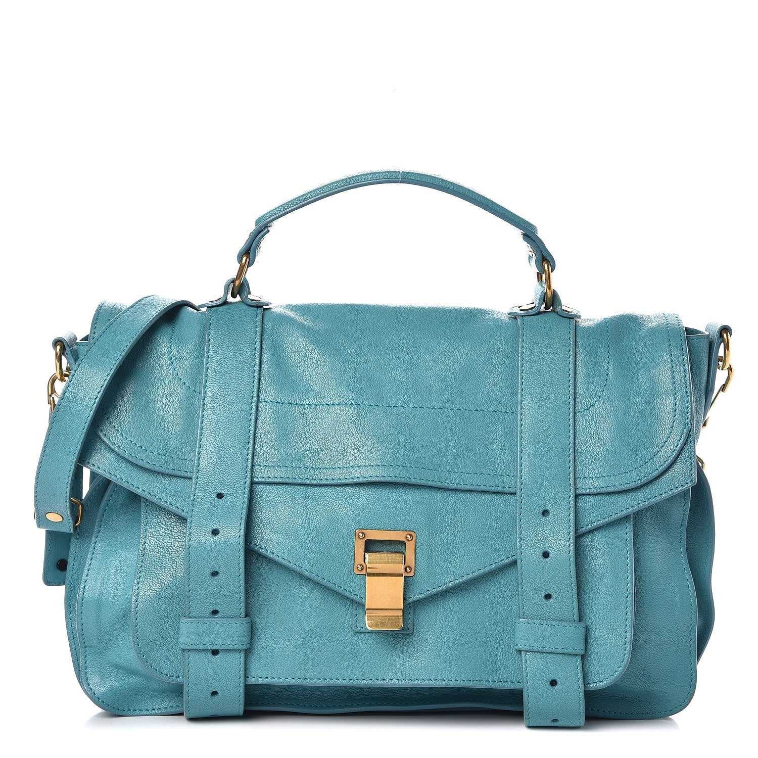 Proenza Schouler Lambskin Medium PS1 Satchel Lagoon 1 of 8