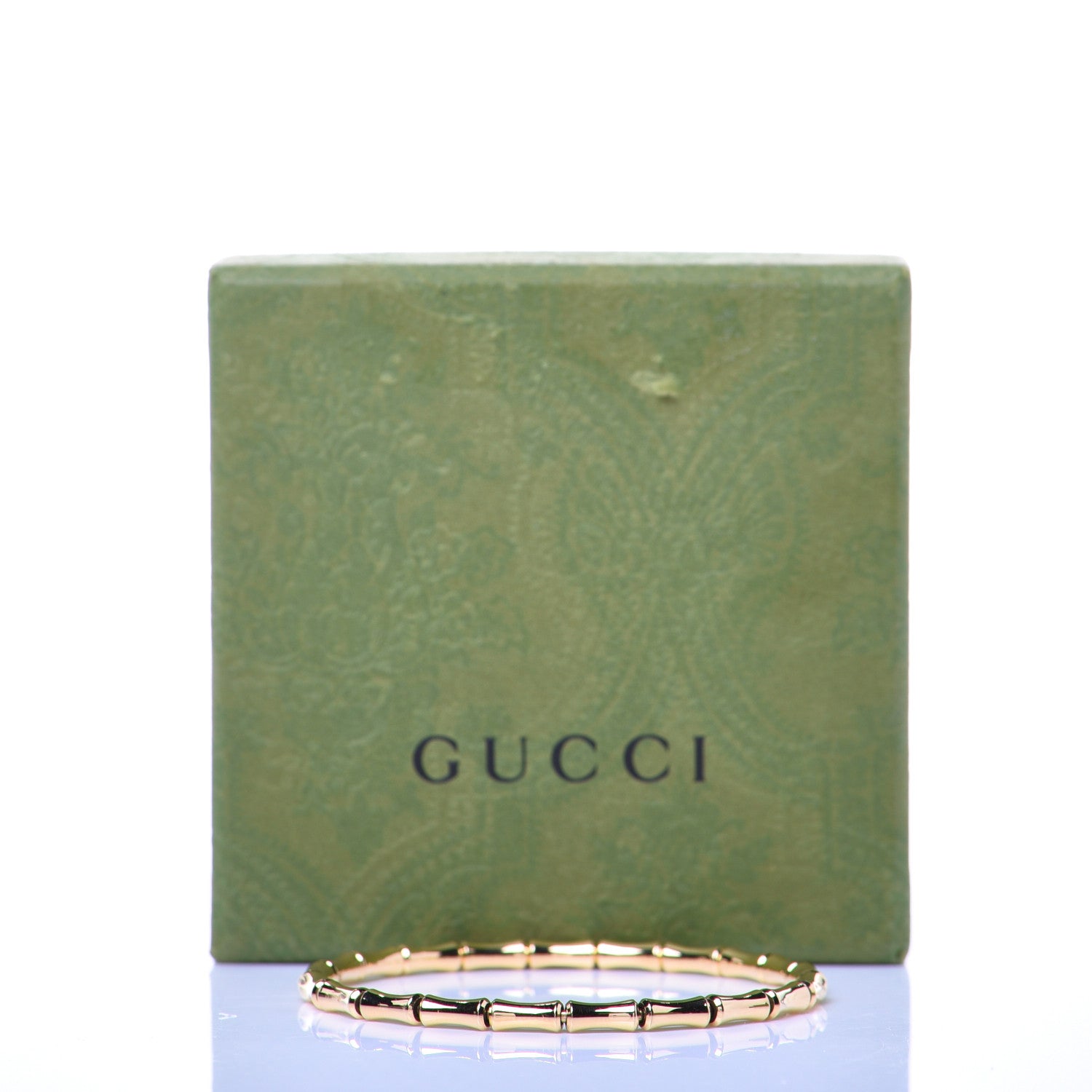 Gucci 18K Yellow Gold Small Bamboo Spring Bracelet 17 8 of 8